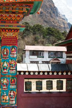 Royalty Free Photo of the Entry Gate to the Tengboche Monastery in the Everest Region of Nepal 