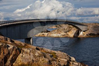 Royalty Free Photo of a Bridge over a Fjord in Norway