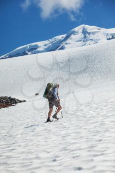 Royalty Free Photo of Climber on Mount Rainier
