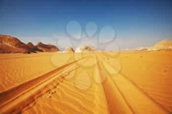 Royalty Free Photo of a Road in an Egyptian Desert