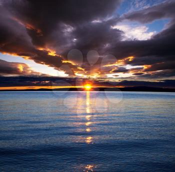 Royalty Free Photo of a Sunset at a Beach