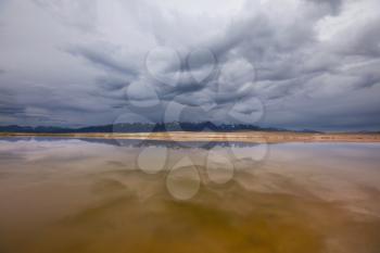 Storm sky over lake,Mongolia