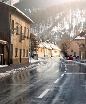 street in winter city