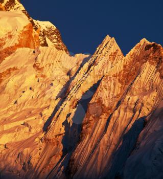 mountains in Sagarmatha region,Himalaya