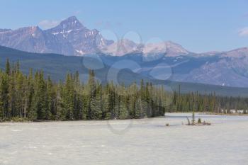 Picturesque mountain view in the Canadian Rockies in summer season