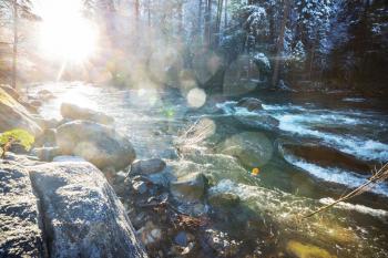 Beautiful early spring landscapes in Yosemite National Park, Yosemite, USA