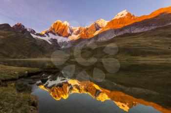 Beautiful mountains landscapes in Cordillera Huayhuash, Peru, South America