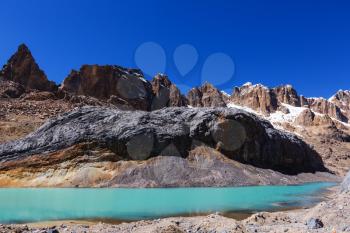 Beautiful mountains landscapes in Cordillera Huayhuash, Peru, South America