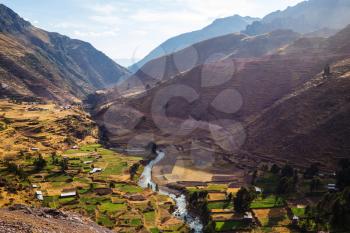 Pampas landscapes in  Cordillera de Los Andes, Peru, South America