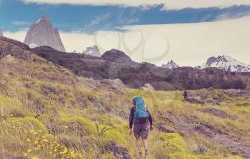 Hike in the Patagonian mountains
