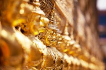 Golden buddhist statue in Bangkok,Thailand