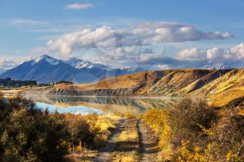 Autumn season in New Zealand mountains