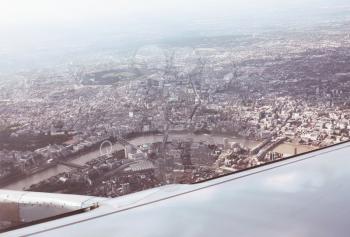 London rooftop view panorama from aircraft
