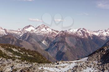 Beautiful mountain peak in  North Cascade Range, Washington / USA