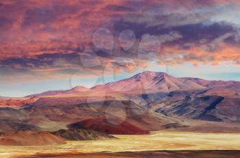 Breathtaking panorama view of Altiplano mountains, South America, Argentina
