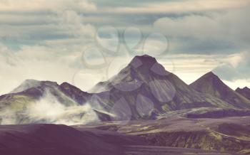 Dramatic mountain landscapes  in Iceland