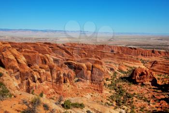 Sandstone formations in Utah, USA. Beautiful Unusual landscapes.