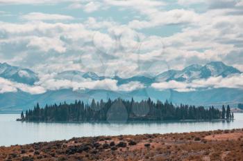 Amazing natural landscapes in New Zealand.  Mountains lake.