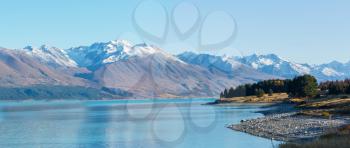 Amazing natural landscapes in New Zealand.  Mountains lake.