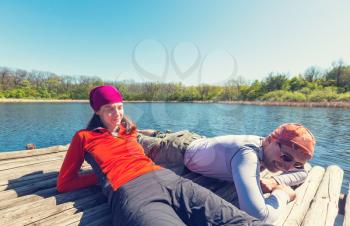 Couple in lake