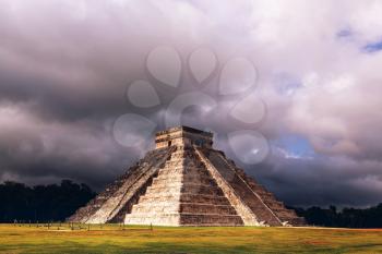 Kukulkan Pyramid in Chichen Itza Site, Mexico