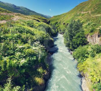 mountains river