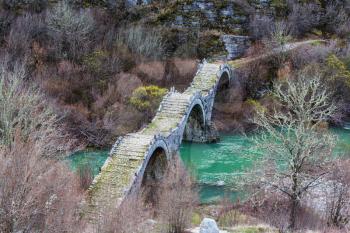 Traditional stone bridge in  Greece