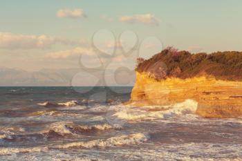 Beautiful rocky coastline in Greece