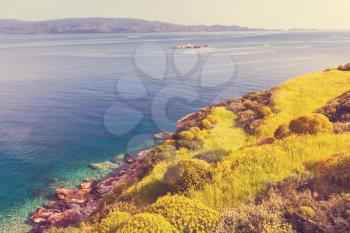 Beautiful rocky coastline in Greece