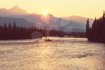 Athabasca River in Jasper National Park,Canada