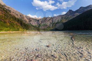 Bowman lake in Glacier National Park, Montana, USA