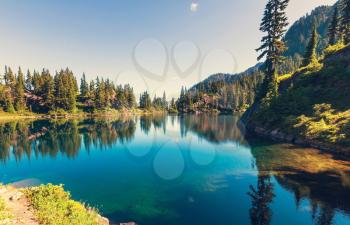 Serenity lake in the mountains