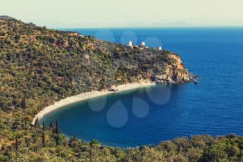 Beautiful rocky coastline in Greece