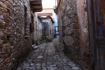 Narrow street in Lefkara village, Cyprus