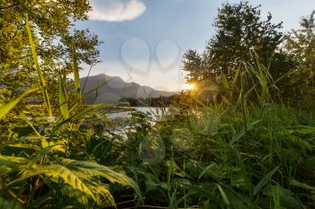 Serenity lake in the mountains