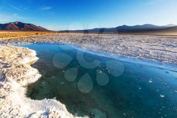 Ojo del Mar in a salt desert in the Jujuy Province, Argentina