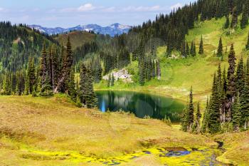 Serenity lake in the mountains