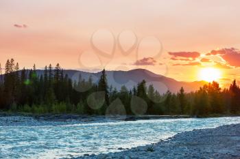 Scenic Sunset in the mountains