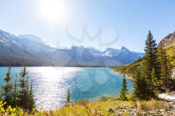 Picturesque rocky peaks of the Glacier National Park, Montana, USA