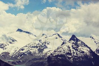 Picturesque mountain view in the Canadian Rockies in summer season