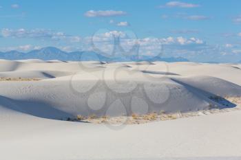 Unusual White Sand Dunes at White Sands National Monument, New Mexico, USA 