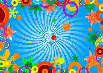 Royalty Free Clipart Image of a Colourful Floral Background