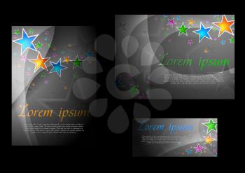 Royalty Free Clipart Image of a Set of Stars Background