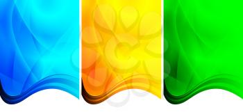 Royalty Free Clipart Image of Three Wavy Backgrounds