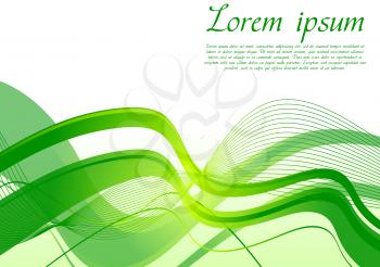 Royalty Free Clipart Image of an Abstract Green Wave Background