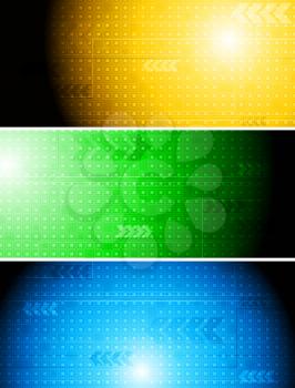 Royalty Free Clipart Image of a Set of Tech Banners