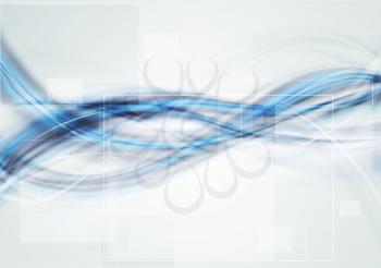 Royalty Free Clipart Image of a Blue Wavy Background