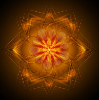 Royalty Free Clipart Image of an Abstract Orange Flower