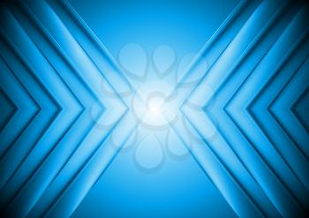 Abstract blue tech background. Arrow design. Eps 10 vector