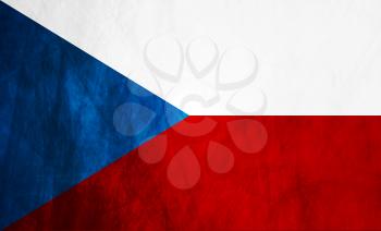 Grunge illustration of Czech flag. Vector background